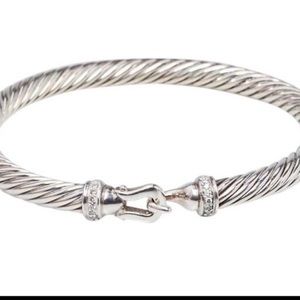 Authentic David Yurman cable buckle bracelet with diamonds